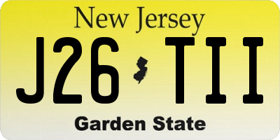 NJ license plate J26TII