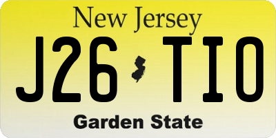 NJ license plate J26TIO