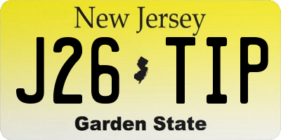 NJ license plate J26TIP