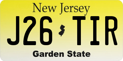 NJ license plate J26TIR