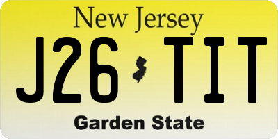 NJ license plate J26TIT