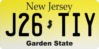 NJ license plate J26TIY