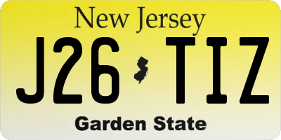 NJ license plate J26TIZ