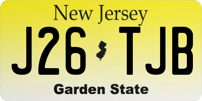 NJ license plate J26TJB