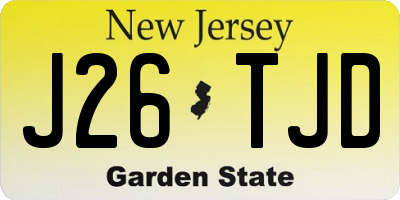 NJ license plate J26TJD