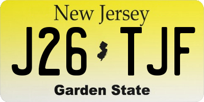 NJ license plate J26TJF