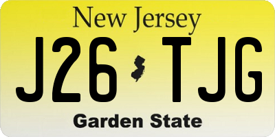 NJ license plate J26TJG