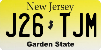 NJ license plate J26TJM