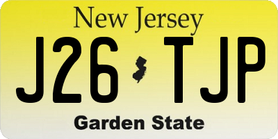 NJ license plate J26TJP