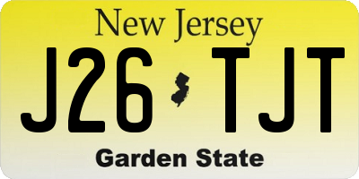NJ license plate J26TJT