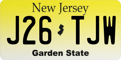 NJ license plate J26TJW