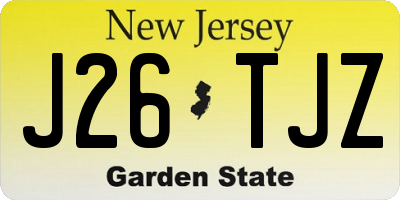 NJ license plate J26TJZ