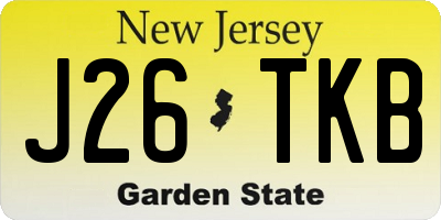 NJ license plate J26TKB