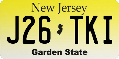 NJ license plate J26TKI