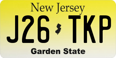 NJ license plate J26TKP