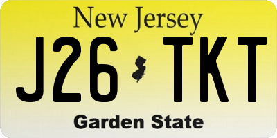 NJ license plate J26TKT