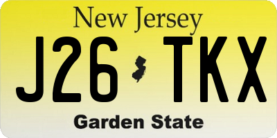 NJ license plate J26TKX