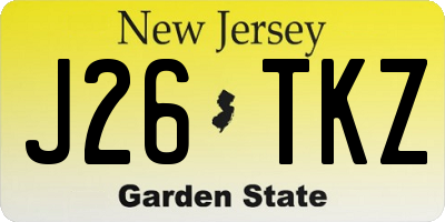 NJ license plate J26TKZ