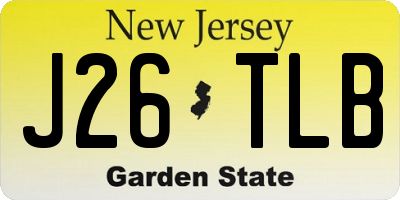 NJ license plate J26TLB