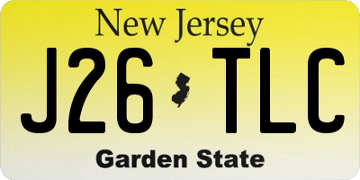 NJ license plate J26TLC