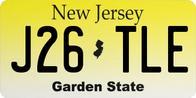 NJ license plate J26TLE