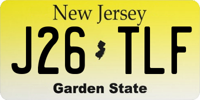 NJ license plate J26TLF