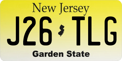 NJ license plate J26TLG