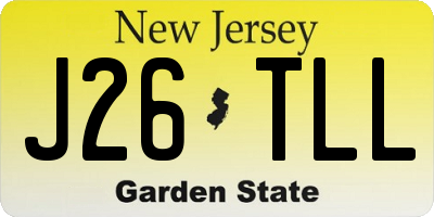 NJ license plate J26TLL