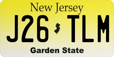 NJ license plate J26TLM