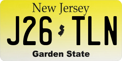 NJ license plate J26TLN