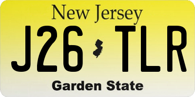 NJ license plate J26TLR