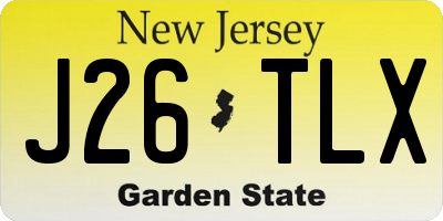 NJ license plate J26TLX