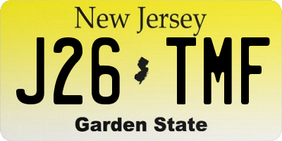 NJ license plate J26TMF