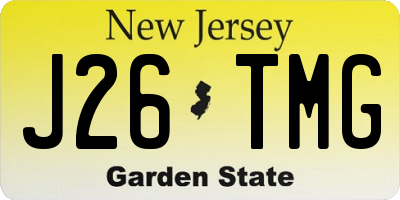 NJ license plate J26TMG