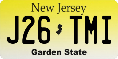 NJ license plate J26TMI