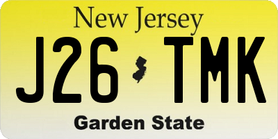 NJ license plate J26TMK
