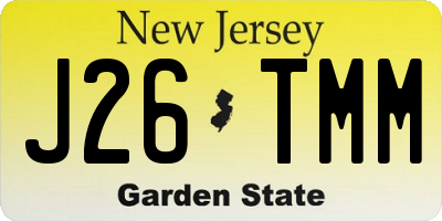 NJ license plate J26TMM