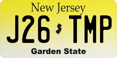 NJ license plate J26TMP