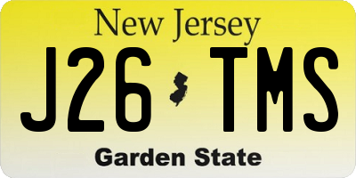 NJ license plate J26TMS