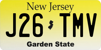 NJ license plate J26TMV