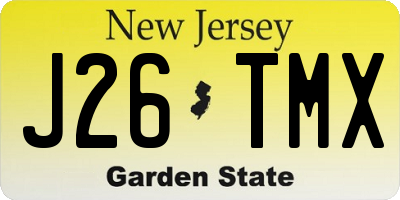 NJ license plate J26TMX