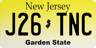 NJ license plate J26TNC