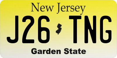 NJ license plate J26TNG