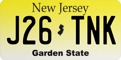 NJ license plate J26TNK