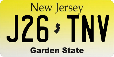 NJ license plate J26TNV