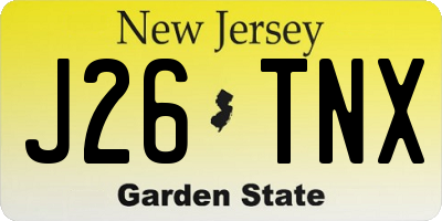 NJ license plate J26TNX