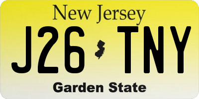 NJ license plate J26TNY