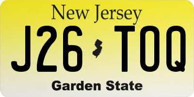 NJ license plate J26TOQ
