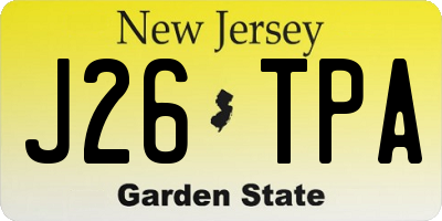 NJ license plate J26TPA