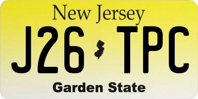 NJ license plate J26TPC